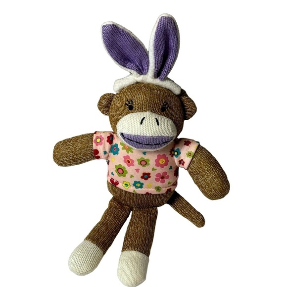 Dan Dee Collectable Choice Easter Bunny Sock Monkey 11” + Ears NEW without Tags - Picture 1 of 7